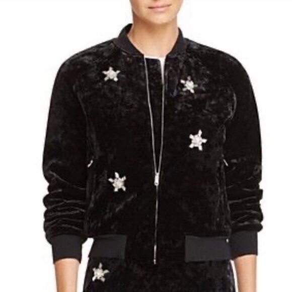 NEW Sandro Briny Velvet Jacket Black US Size 6 EU Size 38 - Picture 1 of 8